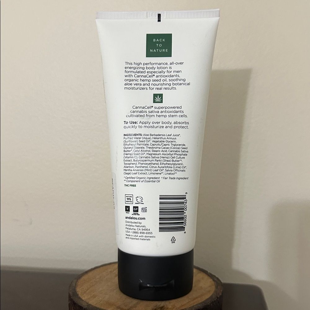 ANDLOU Naturals Men’s Body Face Hands Energizing Conditioning Lotion - Picture 8 of 10